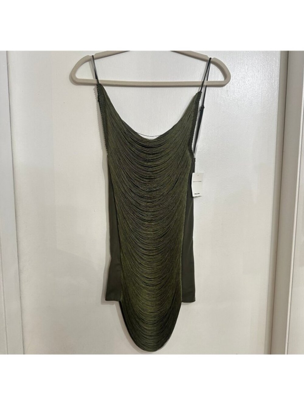 NWT Jaded London Fringe Dress in Khaki M - Picture 6 of 11